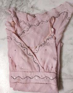 Light Pink Beaded Spaghetti Strap Dress
