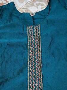 Elegant Teal Embroidered Kurta