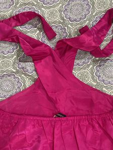 Satin Pink Halter Neck Top| S size
