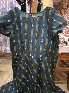 Chic Teal Printed Midi Dress