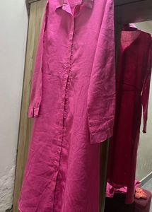 Duanghamol Pink shirt Dress with inner