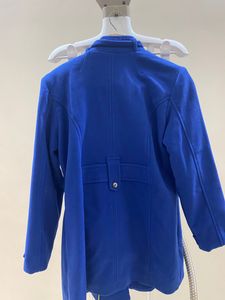 Royal Blue Double-Breasted Peacoat