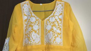 Yellow Embroidered Kurta