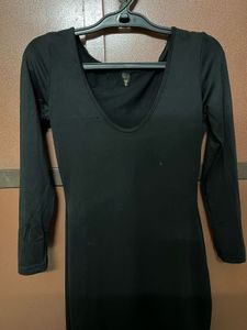 Chic Black Long Sleeve Mini Dress