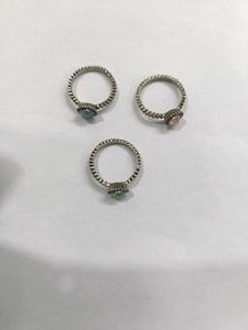 Set of 3 Gemstone Rings