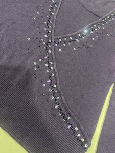 Purple Embellished Wrap Sweater (abroad pur