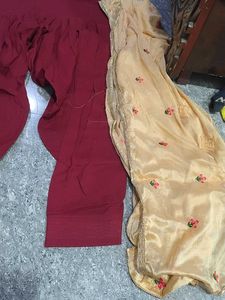 Maroon Patiala salwar with Dupatta