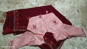 Maroon Embroidered Saree