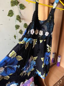 Chic Floral Crochet Dress