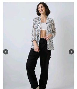 Floral Print Chiffon Kimono Shrug