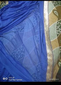 Royal Blue &amp; Gold Saree