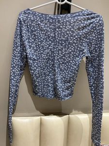 Floral Long Sleeve Cropped Top