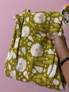 olive green Anarkali + Free gift