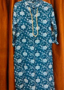 Blue Floral Print Kurta