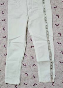 Lavender Striped T-Shirt with white jeans