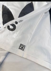 Adidas White Cropped Hoodie