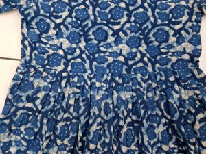 Indigo Printed Cotton short  Kurti