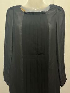 Length-35,,Classic Black Long Sleeve Mini Dress