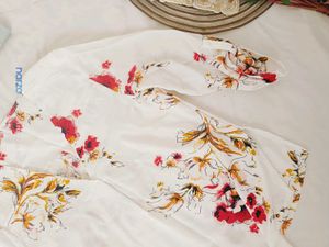 White Floral Print Blouse