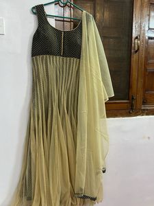 Elegant Beige & Black anarkali