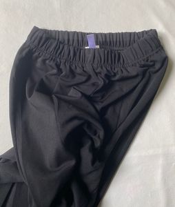 Black Wide Leg Slit Pants