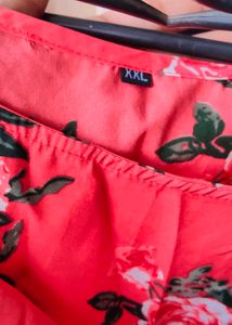 Red Floral Print gown