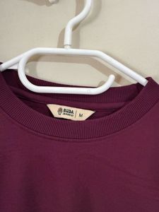 wine color full sleeve sweat shirt
