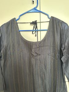 Black Chanderi Kurta