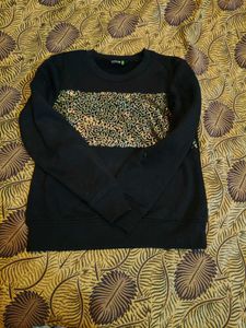 Sparkly Sequin Detail Black Sweatshirt