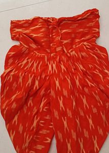 Green &amp; orange Combination Dhothi Pyjama For Kids