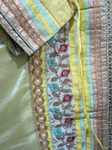 Stunning Yellow Embroidered Saree