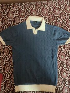 s*itch men's cotton knitted polo T shirt