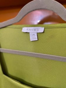 Green Square Neck Ribbed Top (Size - M)