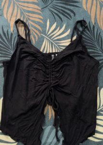 H&amp;M Black Ruched Camisole Top