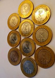 Set Of 10 Ten Rupee Coins