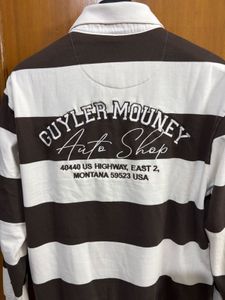 Nuon Westside Brown Striped Polo Sweatshirt