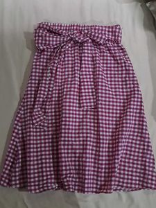 Cute Gingham Skirt with Bow Detail