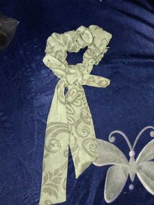 Chic Printed Scrunchie with Ribbon