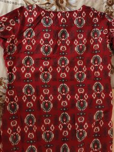 elegant red kurta set of libas