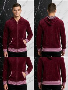 Maroon Velour Zip-Up Hoodie