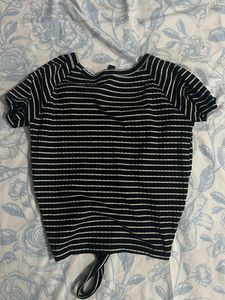 Striped Ruched Crop Top