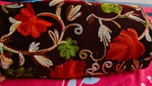 Embroidered Clutch Bag with Chain
