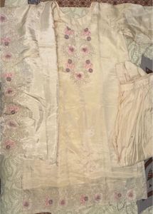 Elegant Cream Kurta Set with Dupatta