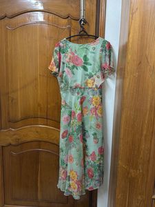 Light Green Floral Print Maxi Dress