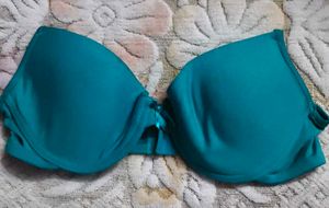 Teal Push-Up Bra with Bow Detail