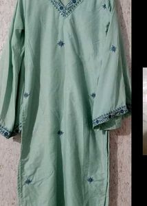 Elegant Sea Green Kurta with Embroidery