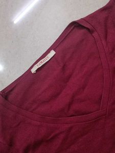 Burgundy V-Neck Sweater