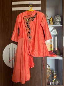 Designer Orange &amp; Navy Blue Lehenga Choli