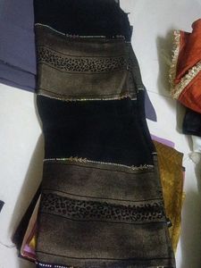 Elegant Black stole ( hijab)with Embellishments
