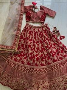 Red Velvet Lehenga